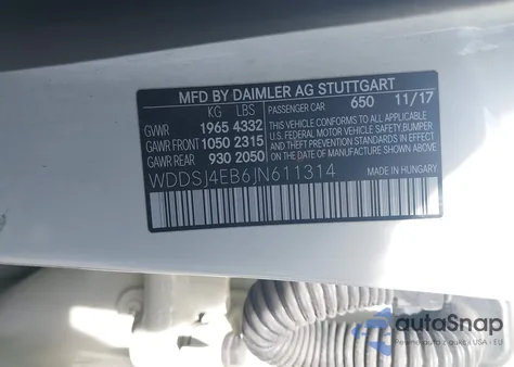 2018 Mercedes-Benz Cla 250 from USA, damaged, VIN WDDSJ4EB6JN611314